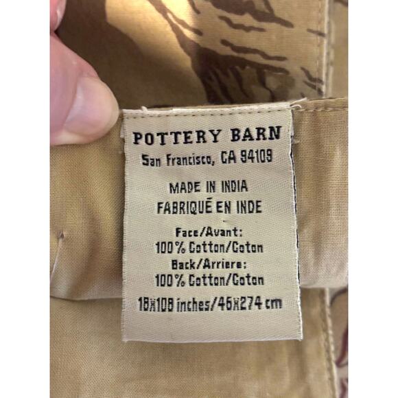 Pottery Barn Floral Cotton Table Runner 18x108 Beige Pink Made in India ~ EUC!!! - Picture 3 of 3